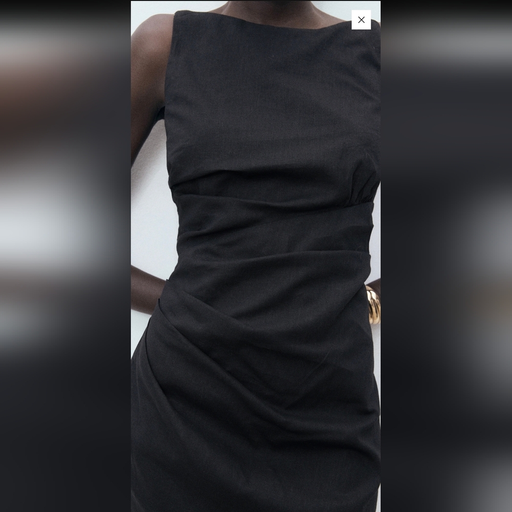 New Nicole Miller Lauren Black Sleeveless Ponte Tuck Sheath Dress